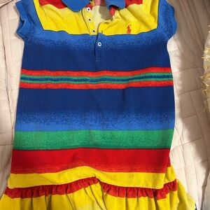 Colorful Striped Ralph Lauren girls  Polo Dress